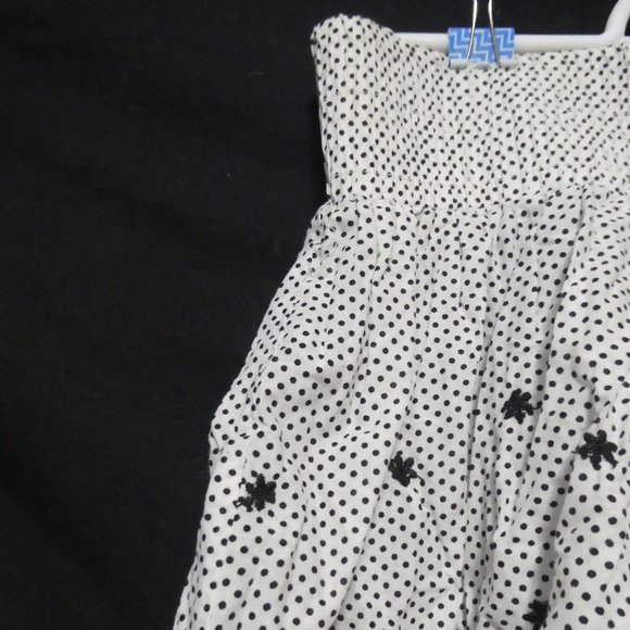 COSTA BLANCA | Black and White Polka Dot and Flower Stitched Skirt | 100% Cotton - Picture 3 of 15